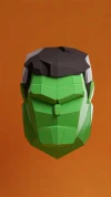 Hulk Head Papercraft 3D, pepakura Pdf template Low polygonal Paper Sculpture Diy Decor home loft office hulk lover gift