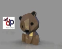 Little bear Christmas Papercraft , PDF Template, DIY 3d Model, FanArt, Paper Sculpture, Low Poly, Pepakura, Craft, Manualidad, Arte de Papel