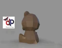 Little bear Christmas Papercraft , PDF Template, DIY 3d Model, FanArt, Paper Sculpture, Low Poly, Pepakura, Craft, Manualidad, Arte de Papel