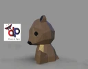 Little bear Christmas Papercraft , PDF Template, DIY 3d Model, FanArt, Paper Sculpture, Low Poly, Pepakura, Craft, Manualidad, Arte de Papel