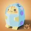 CAT-DINO, Papercraft, Template, DIY, Paper, Low Poly, Cute, Kawaii, 3D Model, Pdf Low Poly, Kids Toy