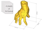 Papercraft halloween zombie hand, low poly hand penholder, halloween decor, DIY template, PDF download, pepakura template, paper penholder