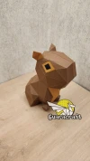 Baby Capybara, Papercraft, Template, DIY, Paper, Low Poly, Cute, Kawaii, 3D Model, Pdf Low Poply, Kids Toy