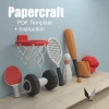 Sport pack 3D papercraft | DIY paper sculpture | Paper model pattern | Low poly | PDF pattern | origami | home decor