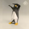 Digital templates in PDF for paper low-poly sculpture Penguin Dance