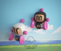 Bomberman, Retro Games, Nes, Snes, Wall Papercraft PDF, DIY Low Poly Paper, Papercraft 3D, Room, Wall Decor.