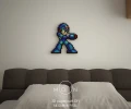 Megaman Pixel, DIY, Papercraft, Low Poly, Video Game, Nes, Snes, Retro Game, Capcom, Wall Decor, Paper