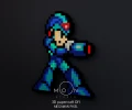 Megaman Pixel, DIY, Papercraft, Low Poly, Video Game, Nes, Snes, Retro Game, Capcom, Wall Decor, Paper