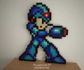 Megaman Pixel, DIY, Papercraft, Low Poly, Video Game, Nes, Snes, Retro Game, Capcom, Wall Decor, Paper