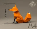 Digital templates in PDF for paper low-poly sculpture Fox sitting