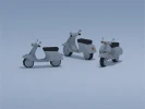 3d papercraft scooter, pepakura pdf, svg scooter template, DIY motorbike decoration, lowpoly decor, home paper decor, papercraft vehicle