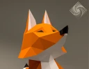Digital templates in PDF for paper low-poly sculpture Fox sitting