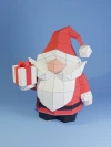 Santa Claus Papercraft 3D, pepakura Pdf template Low polygonal Paper Sculpture Diy Decor home loft office gift