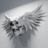 Winged Skull Paper Sculpture,Printable PDF template,Handmade Fantastic Models Papercraft,3D puzzle,Low Poly Home Decor,DIY Teens Gift