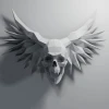 Winged Skull Paper Sculpture,Printable PDF template,Handmade Fantastic Models Papercraft,3D puzzle,Low Poly Home Decor,DIY Teens Gift