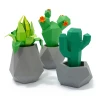 Concrete planters with cactuses and plant – DIY Papercraft, lowpoly, origami, flowers, plants, paper sculptures, pentagonal, geometric