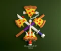 Pizzas, Ninja Turtles, DIY, Papercraft, PDF, Low Poly, Paper, Series, Animation, Retro, Wall decor