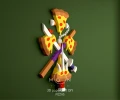 Pizzas, Ninja Turtles, DIY, Papercraft, PDF, Low Poly, Paper, Series, Animation, Retro, Wall decor