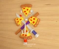 Pizzas, Ninja Turtles, DIY, Papercraft, PDF, Low Poly, Paper, Series, Animation, Retro, Wall decor