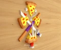 Pizzas, Ninja Turtles, DIY, Papercraft, PDF, Low Poly, Paper, Series, Animation, Retro, Wall decor