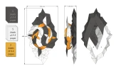 3d papercraft koi carp fish PDF template, paper yin yang sculpture, DIY Low Poly fish Sculpture for wall decor, home paper decoration