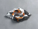 3d papercraft koi carp fish PDF template, paper yin yang sculpture, DIY Low Poly fish Sculpture for wall decor, home paper decoration
