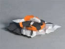 3d papercraft koi carp fish PDF template, paper yin yang sculpture, DIY Low Poly fish Sculpture for wall decor, home paper decoration