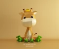 Baby Giraffe, Jirafa bebe, DIY, Papercraft, PDF, Low Poly, Cricut, Maker, Cameo, Paper, baby, Toy, Moon Studio, Room decor
