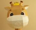 Baby Giraffe, Jirafa bebe, DIY, Papercraft, PDF, Low Poly, Cricut, Maker, Cameo, Paper, baby, Toy, Moon Studio, Room decor