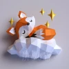 Papercraft Templates Baby Fox On A Small Cloud PDF