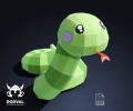 TINY VIPER, Papercraft, Template, DIY, Paper, Low Poly, Cute, Kawaii, 3D Model, Pdf Low Poly, Kids Toy