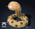 TINY BOA, Papercraft, Template, DIY, Paper, Low Poly, Cute, Kawaii, 3D Model, Pdf Low Poly, Kids Toy