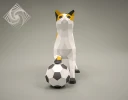 Digital templates in PDF for paper low-poly sculpture Cat with Ball