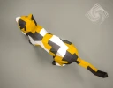 Digital templates in PDF for paper low-poly sculpture Cat with Ball