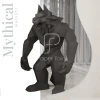 Werewolf howling papercraft sculpture,3D Wolf paper model, modern art statue decor featured faceted geometric sculpture