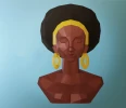 Papercraft African Woman Bust, Low Poly 3D Model, Papercraft women, Papercraft pdf, Paper sculpture, Low Poly, DIY Pepakura Template