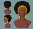 Papercraft African Woman Bust, Low Poly 3D Model, Papercraft women, Papercraft pdf, Paper sculpture, Low Poly, DIY Pepakura Template
