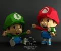 Baby Luigi, DIY, Papercraft, PDF, Low Poly, 3D model, Craft, Paper, Mario, Retro Game, Nes, Snes, GBA, Gb