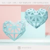 3D Papercraft Heart template 2 designs | Low Poly Heart Art Decor Sculpture for Home or gift