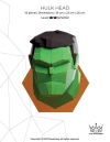 Hulk Head Papercraft 3D, pepakura Pdf template Low polygonal Paper Sculpture Diy Decor home loft office hulk lover gift