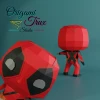 Deadpool Funko Papercraft Template A4 DIY Low Poly Pepakura 3D PDF Paper Sculpture OrigamiTruxStudio