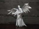 Papercraft halloween Ghost with wings, low poly winged angel template, halloween decor, DIY template, PDF download, pepakura ghost template