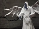 Papercraft halloween Ghost with wings, low poly winged angel template, halloween decor, DIY template, PDF download, pepakura ghost template