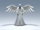 Papercraft halloween Ghost with wings, low poly winged angel template, halloween decor, DIY template, PDF download, pepakura ghost template