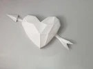 Heart Cupid on Wall 3D Papercraft. You get a PDF templates and instruction for this DIY modern Love Paper Pattern Decoration.