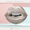 3D Papercraft Lips template | Low Poly Pucker Up Lips Wall Art Decor Sculpture for Home or Salon