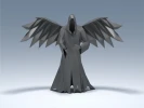 Papercraft halloween Ghost with wings, low poly winged angel template, halloween decor, DIY template, PDF download, pepakura ghost template
