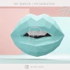 3D Papercraft Lips template | Low Poly Pucker Up Lips Wall Art Decor Sculpture for Home or Salon