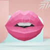 3D Papercraft Lips template | Low Poly Pucker Up Lips Wall Art Decor Sculpture for Home or Salon