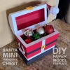 Santa Claus Mini Treasure Chest - DIY Polygonal Paper Art Model Template, Paper Craft